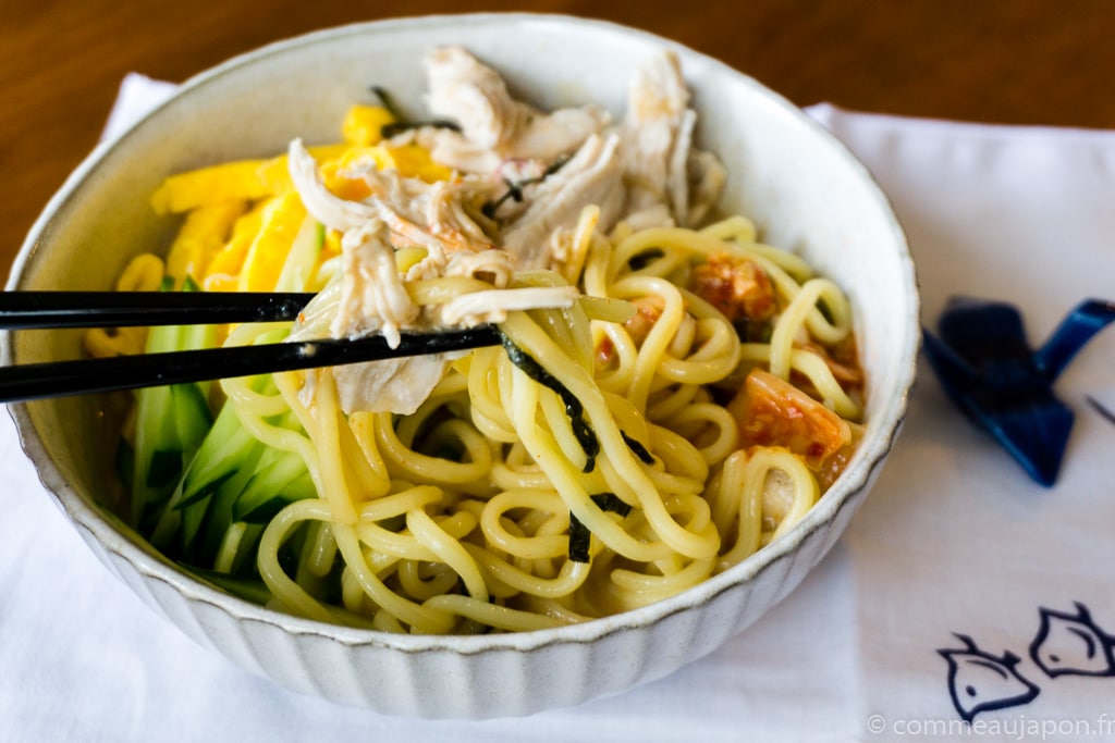 Recette des ramen froids, hiyashi chuka ou reimen