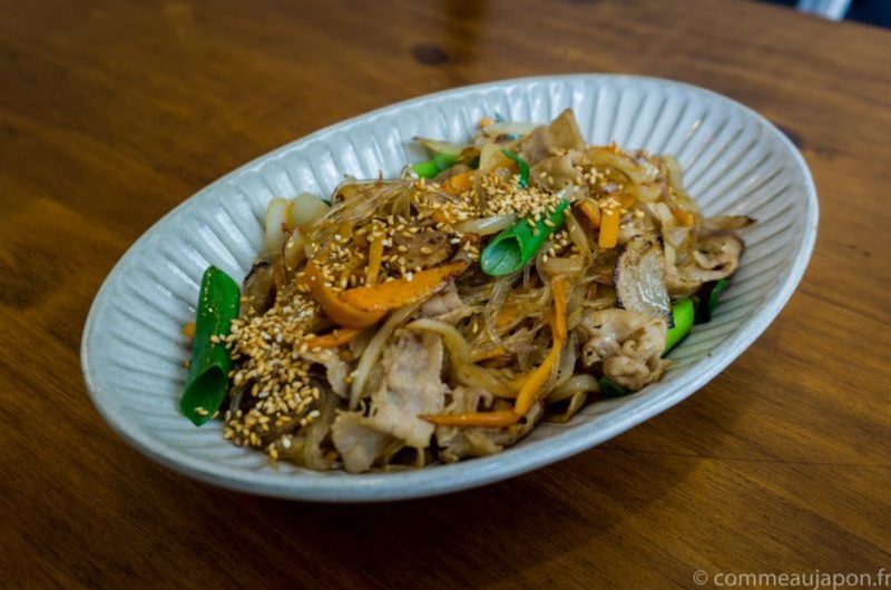 Japchae - Vermicelles aux porc, carottes et oignons