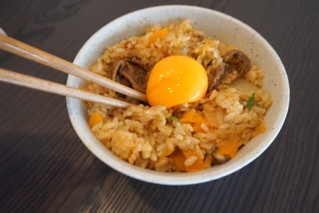 recette pour rice cooker - riz au kimchi et boeuf