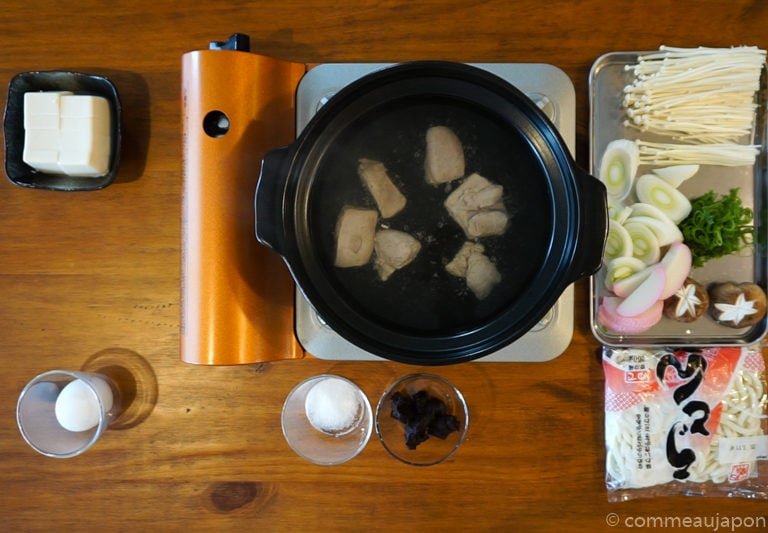 miso Udon step3 Udon au miso rouge poulet et légumes - Miso Nikomi Udon