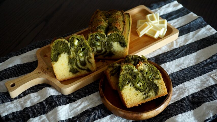 Cake marbré au matcha