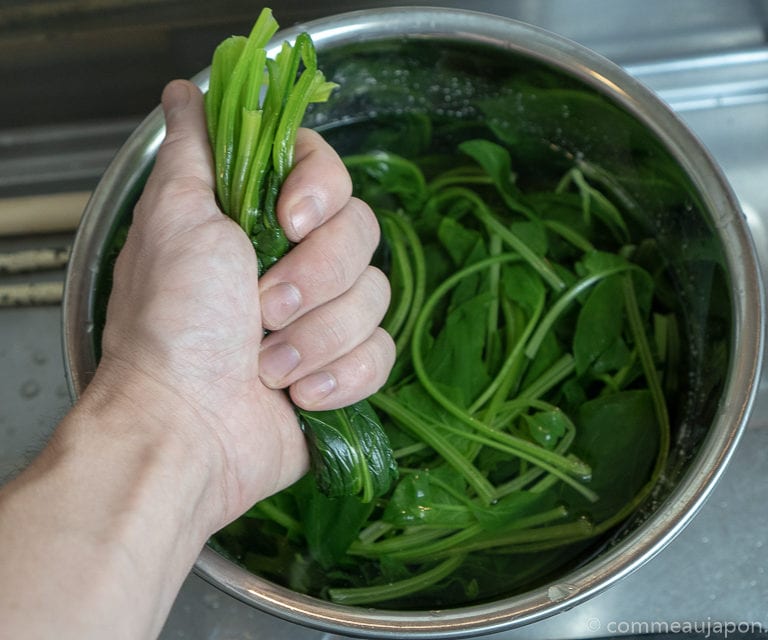 hourenso gomaae recette 3 of 8 Salade d'épinards au sésame - Hōrenso gomaae