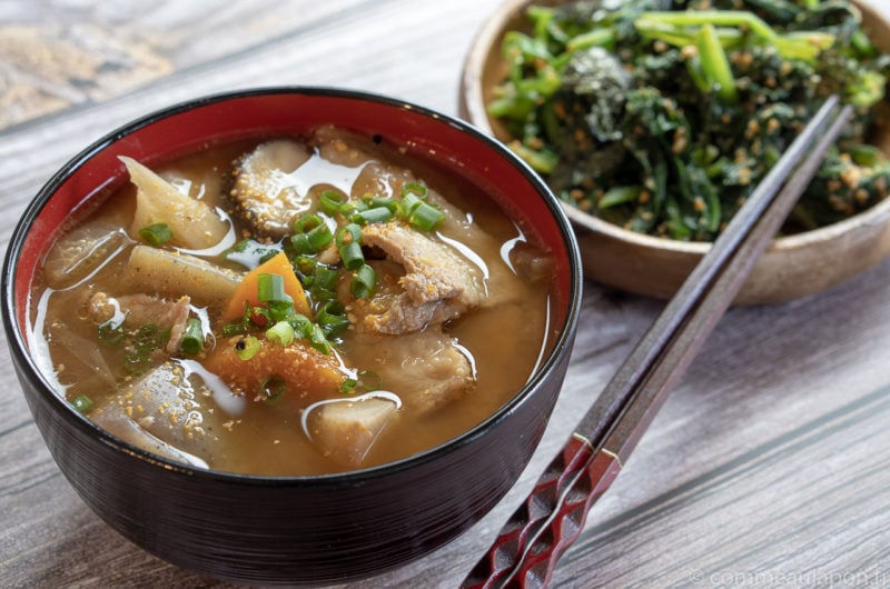 Tonjiru - Soupe miso au porc et légumes