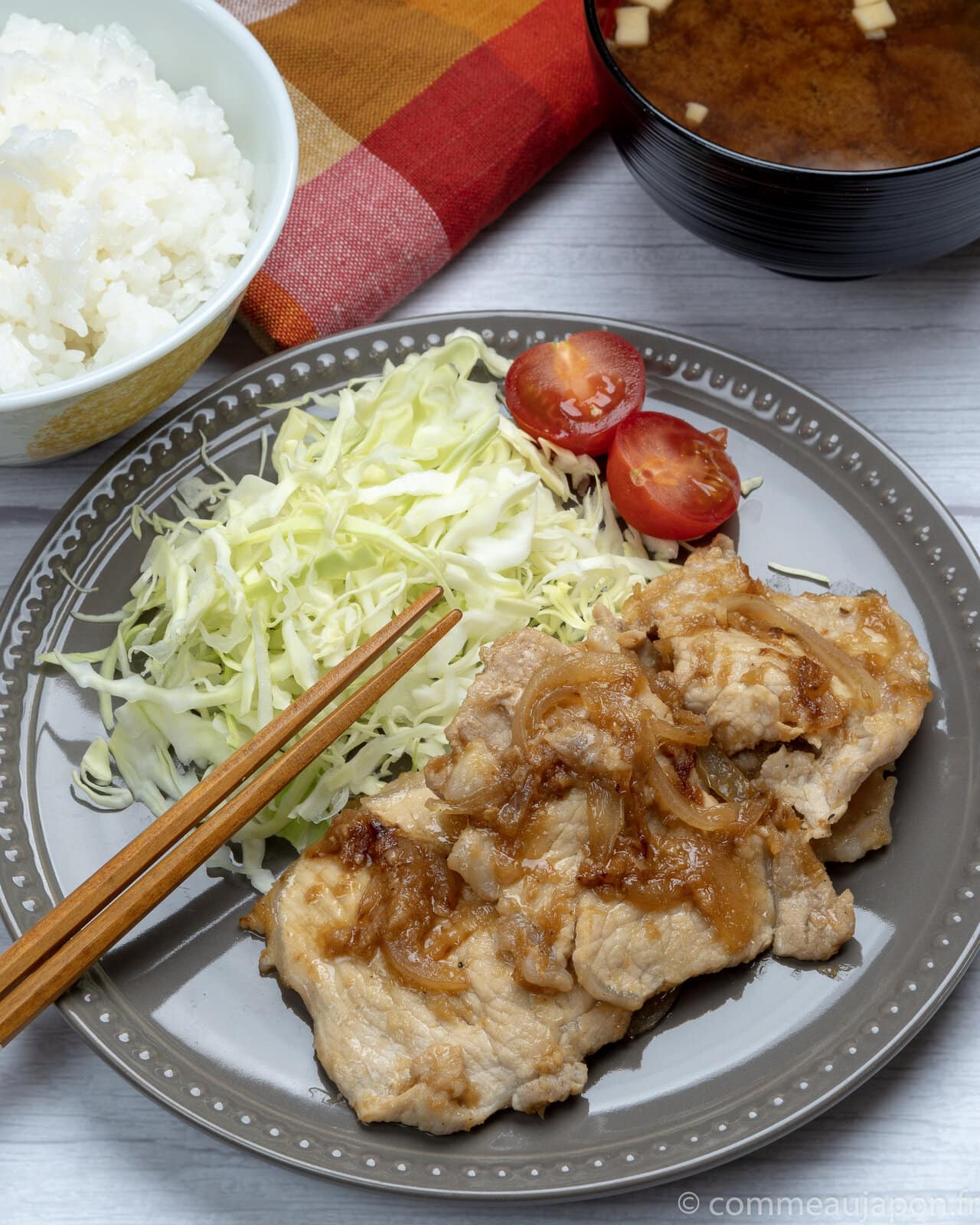shogayaki recette titre Porc et kaki sautés au gingembre